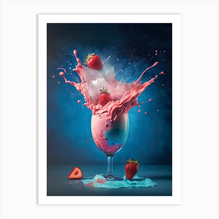 Frozen Strawberry Daiquiri Cocktail Art Print by Spacescapes