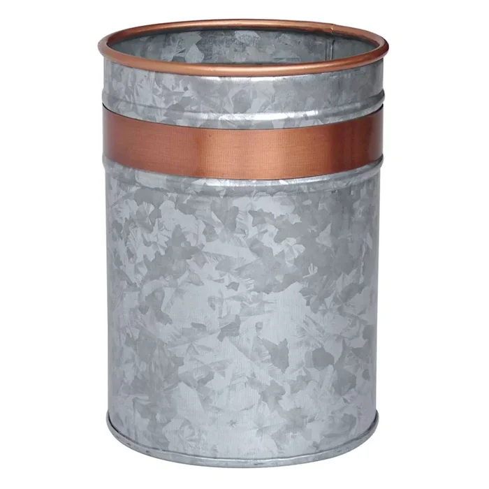 Galvanized Metal & Copper Utensil Crock, 5×7