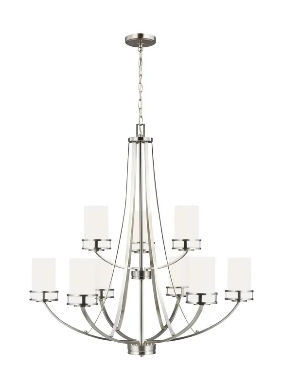 Generation Lighting – 3121609EN3-962 – Nine Light Chandelier – Robie – Brushed Nickel