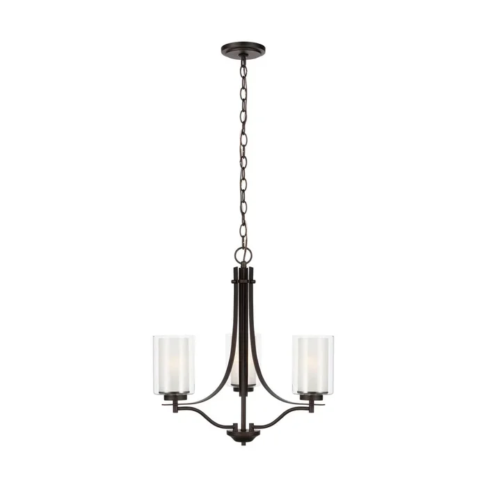 Generation Lighting – 3137303-710 – Three Light Chandelier – Elmwood Park – Bronze