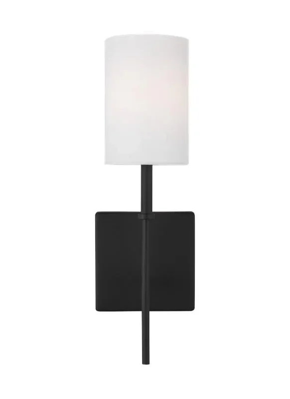 Generation Lighting Foxdale One Light Wall/Bath Sconce Midnight Black Black/White Cord (4109301-112)