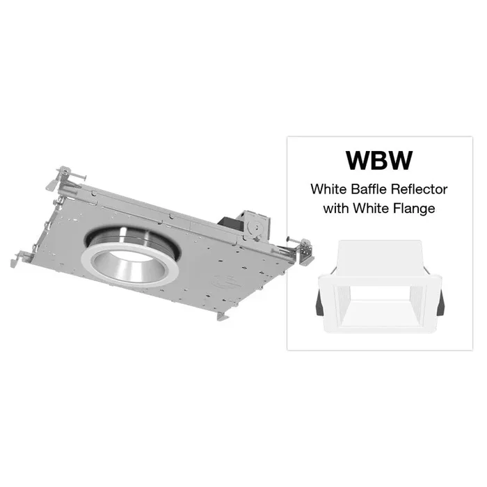 Green Creative NYXNC4SQ/M9CCT5S/DUALDIM/WDWBW NYX New Construction 4 Inch Square LED Downlight Lumen/CCT Selectable 2500Lm/3000Lm/4000Lm 2700K/3000K/3500K/4000K/5000K Dual Dimming Wide Beam (38488)