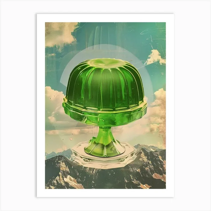 Green Jelly Retro Collage 6 Art Print by Bubblegum Kitsch