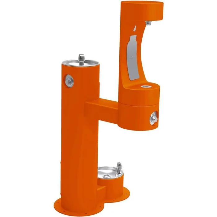 Halsey Taylor 4420BF1LDBORN Outdoor Bottle Filling Station Bi-Level with Pet Station Orange