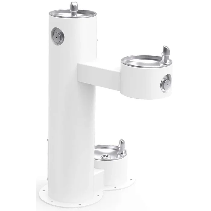 Halsey Taylor 4420DBWHT Outdoor Fountain Bi-Level with Pet Station Non-Filtered White
