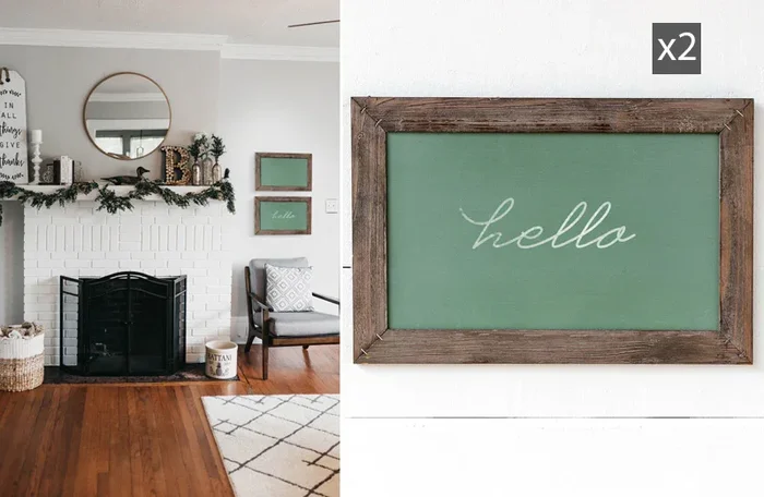 Hanging Chalkboard | Green Horizontal Hanging Chalkboard Set – Decor Steals