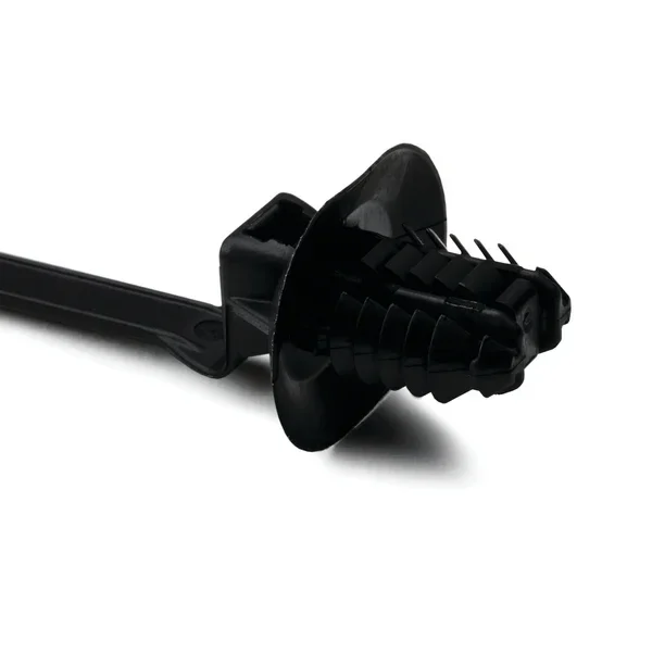 HellermannTyton 1-Piece Cable Tie/Fir Tree Mount With Disc 6.6 Inch Long 6.2-13.0mm PA66HS Black 1000 Per Bag (157-00370)