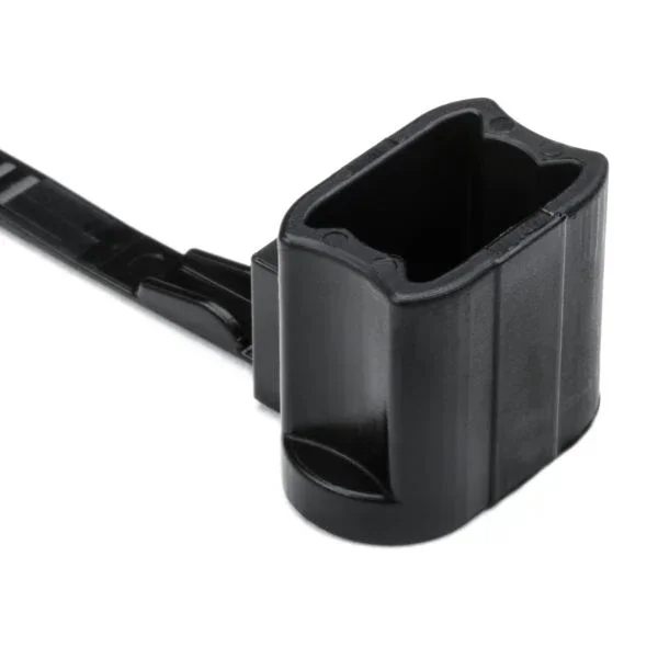 HellermannTyton 1-Piece Cable Tie/Oval Stud Mount 6.6 Inch Long 50 Pound Tensile Without Thumb Bar PA66HS Black 3000 Per Package (157-00106)