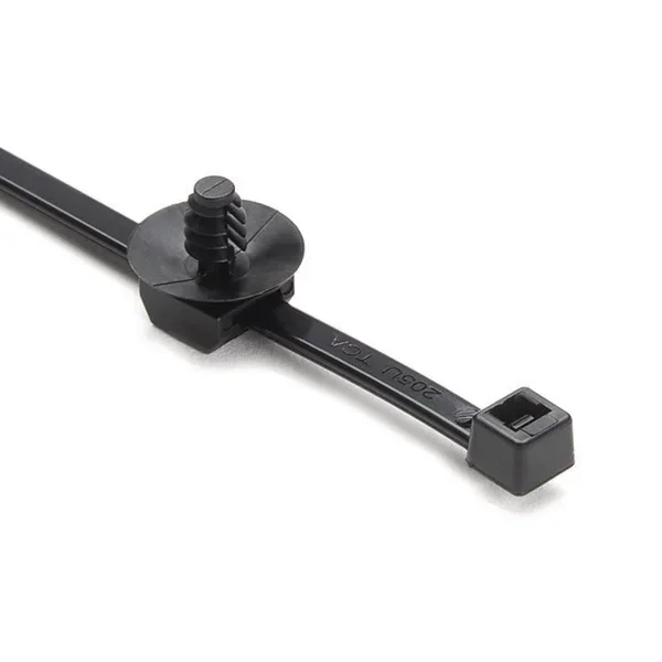 HellermannTyton 2-Piece Cable Tie/Fir Tree Mount 5.8 Inch Long Bundle Diameter 0.16 Inch-1.97 Inch PA66HIRHSUV/PA66HS Black 500 Per Package (156-00953)