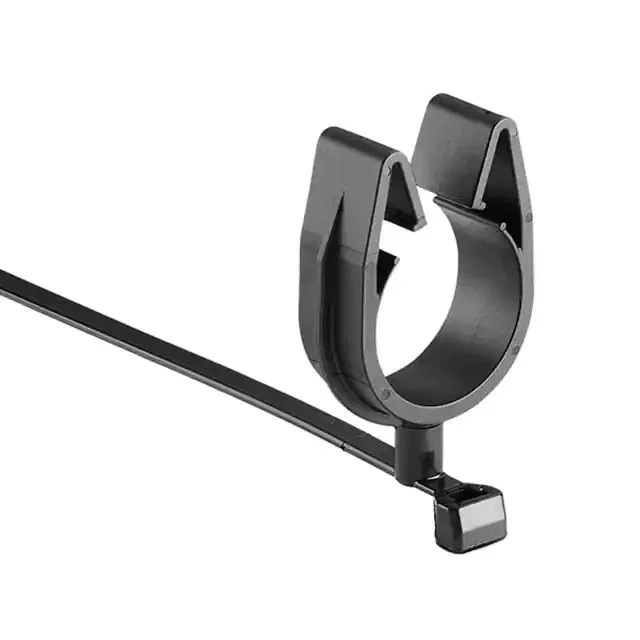 HellermannTyton MOC Clip 22mm Transverse Assembled To T50SMVC Swivel Tie PA66HIRHSUV Black 1000 Per Carton (156-01791)