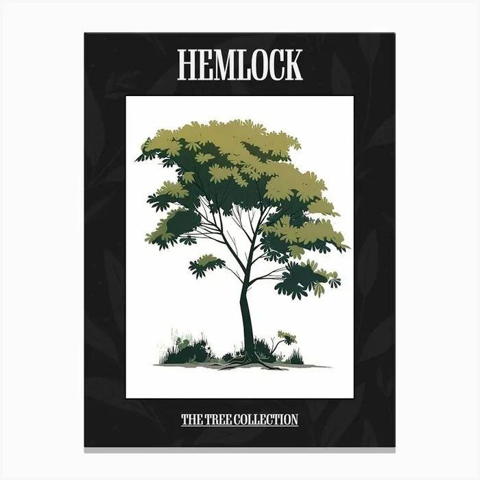 Hemlock Tree Pixel Illustration 4 Poster Canvas Print by Bough And Bloom Artistry