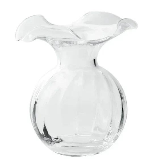Hibiscus Small Fluted Vase Clear