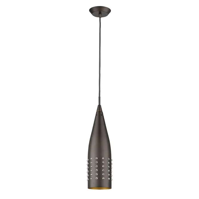 Hivvago Narrow Bronze Hanging Light with Glass Studs