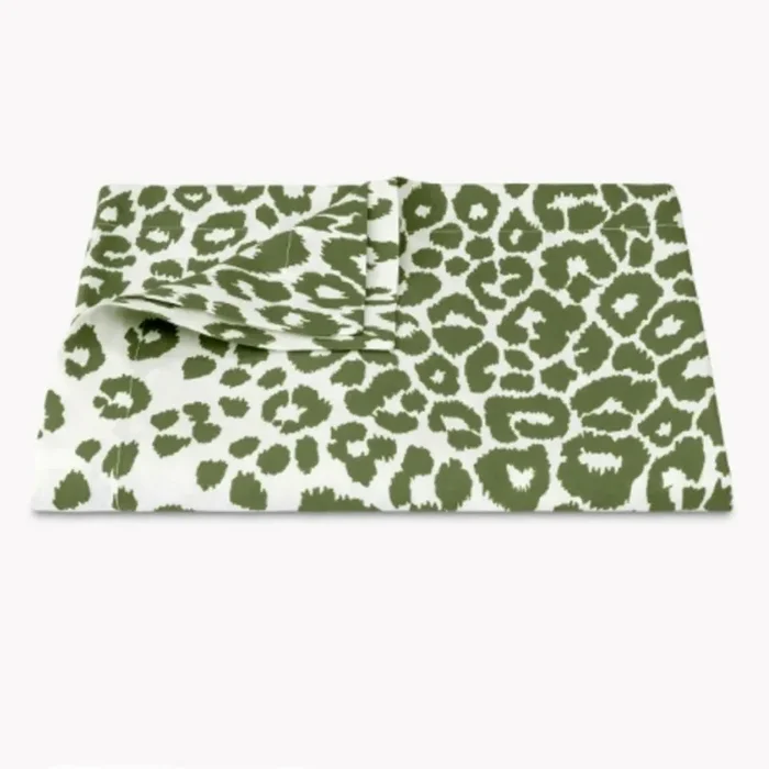 Iconic Leopard Green 70×70 Tablecloth by Matouk