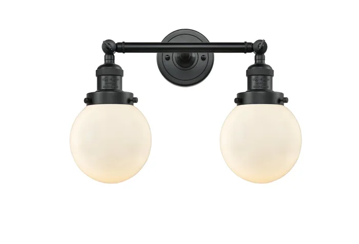 Innovations – 208-BK-G201-6-LED – LED Bath Vanity – Franklin Restoration – Matte Black
