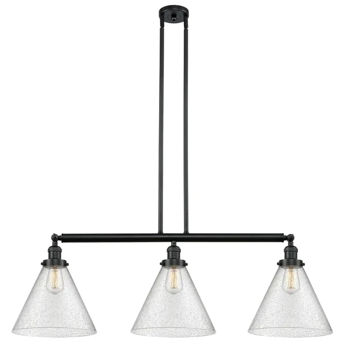 Innovations – 213-BK-G44-L-LED – LED Island Pendant – Franklin Restoration – Matte Black – 213BKG44LLED