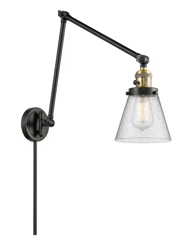 Innovations – 238-BAB-G64 – One Light Swing Arm Lamp – Franklin Restoration – Black Antique Brass – 238BABG64