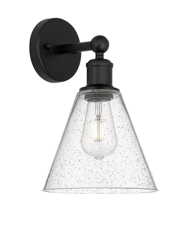 Innovations – 616-1W-BK-GBC-84 – One Light Wall Sconce – Edison – Matte Black – 6161WBKGBC84