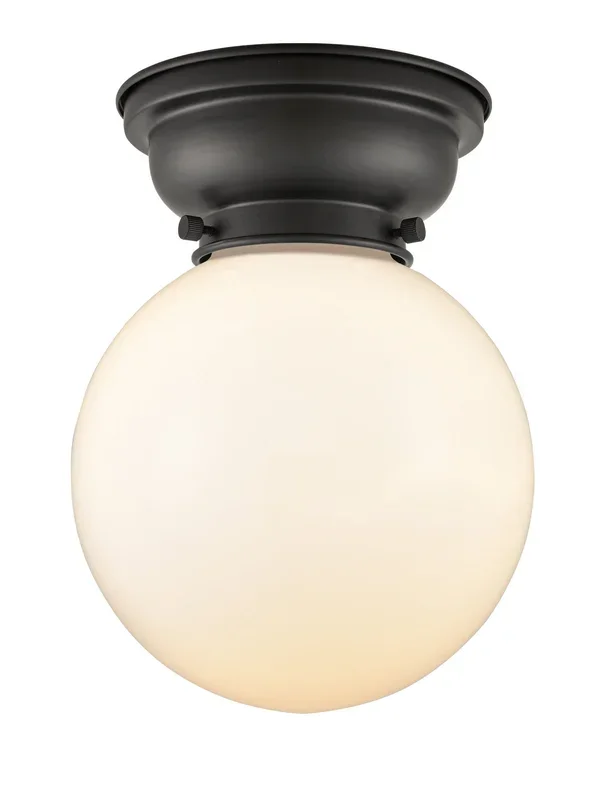 Innovations – 623-1F-BK-G201-8-LED – LED Flush Mount – Franklin Restoration – Matte Black – 6231FBKG2018LED
