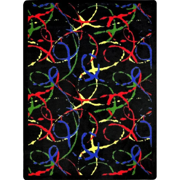 Joy Carpets Kaleidoscope Silly String 3’10 x 5’4 Area Rug in Color Multi