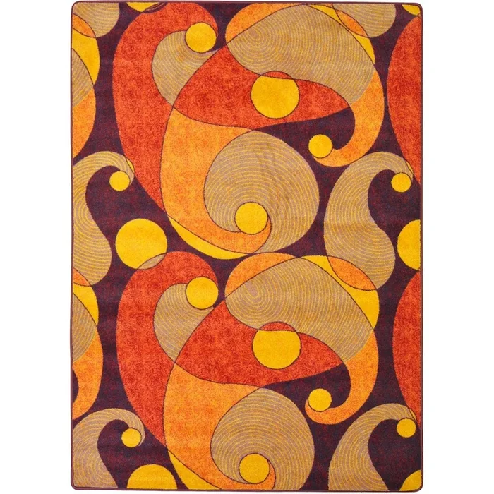 Joy Carpets Kid Essentials Jazzy 10’9 x 13’2 Area Rug in Color Orange/Purple