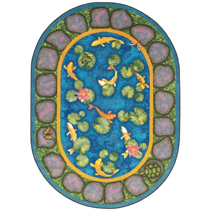 Joy Carpets Kid Essentials Maria’s Garden 5’4 x 7’8 Oval Area Rug in Color Multi