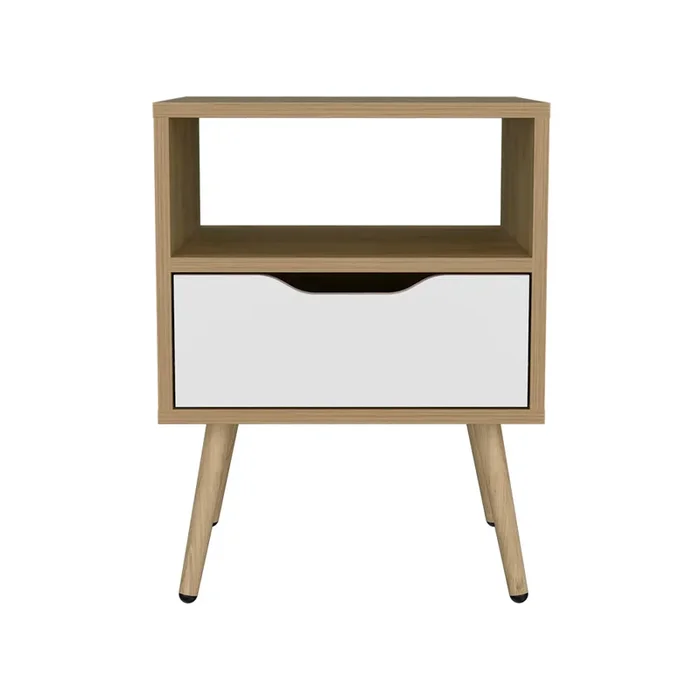 Kechi Nightstand White/Macadamia