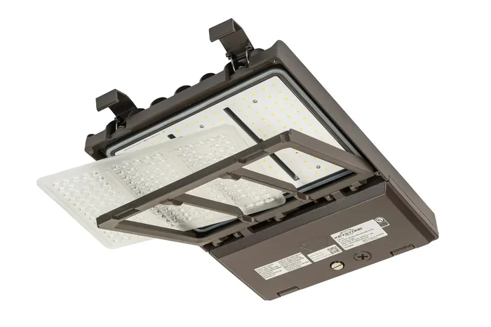 Keystone 140W 5000K LED Area Light With NEMA Type 3-Pin Twist Lock Receptacle/Shorting Cap Series 2 Medium Optics Selectable A Type III/V 120-277V Input 0-10V Standard Bronze (KT-ALED140-M2-OSA-NM-850-VDIM)