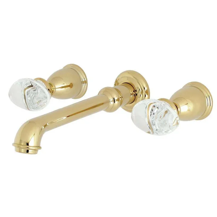 Kingston Brass KS7122WVL 8-Inch Center Wall Mount Bathroom Faucet, Polished Brass