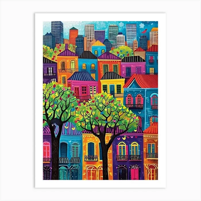 Kitsch Colourful New Orleans 3 Art Print by Bubblegum Kitsch