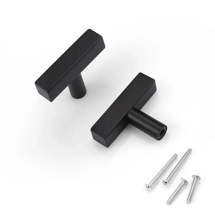 KNOBWELL 20 Pack Single Hole 2″” Stainless Steel Kitchen Cabinet Knobs Matte Black Finish, Black Kitchen Cabinet Knobs Bathroom