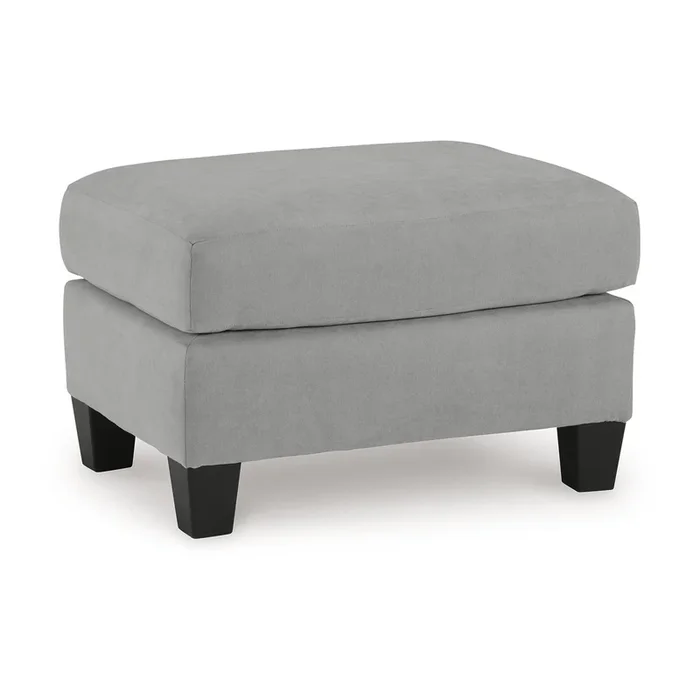 Lebo Accent Ottoman, 31 Inch Rectangular Gray Polyester Cushioned – Benzara