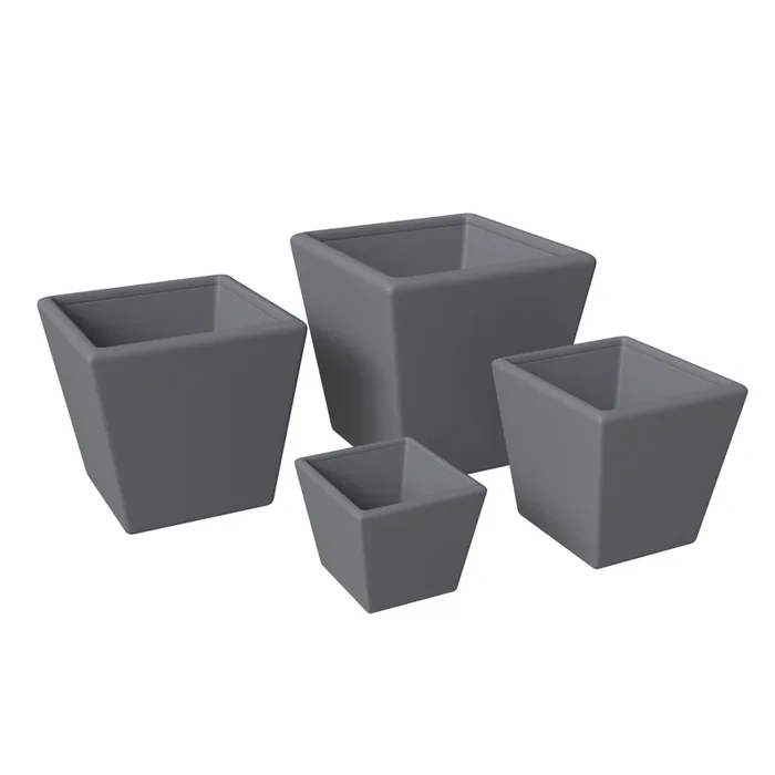 LeisureMod Blossom Planter set Dark Grey