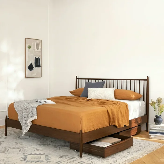 Lenia King Bed – Walnut