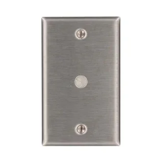 Leviton 1-Gang .406 Inch Hole Device Telephone/Cable Wall Plate Standard Size 302 Stainless Steel Box Mount Stainless Steel (84061-40)