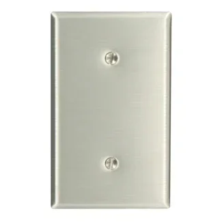 Leviton 1-Gang No Device Blank Wall Plate Standard Size 430 Stainless Steel Strap Mount Stainless Steel (84019)