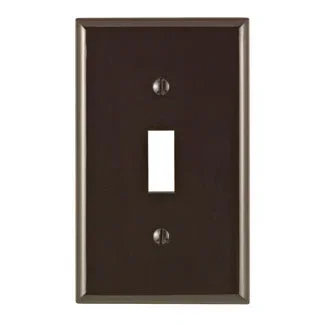 Leviton 1-Gang Toggle Device Switch Wall Plate Standard Size Device Mount Brown (80701)