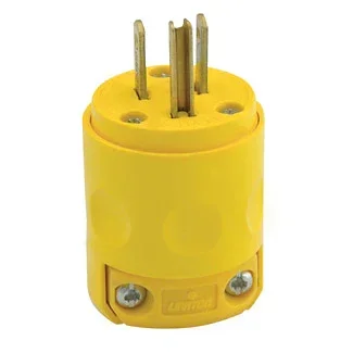 Leviton 15 Amp 125V NEMA 5-15P 2-Pole 3-Wire Plug Straight Blade Yellow (515PV)