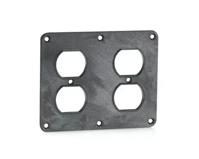Leviton 2 Duplex Receptacle Cover Plate Black (3260-E)