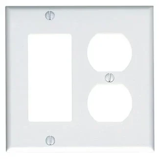 Leviton 2-Gang 1-Decora 1-Duplex Receptacle Stainless Steel Midway Size Wall Plate Stainless Steel (SJ826-40)