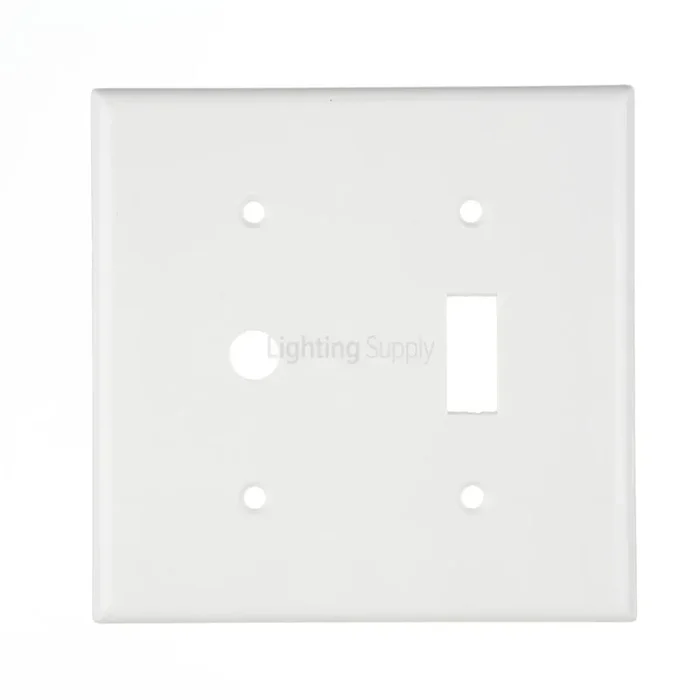 Leviton 2-Gang 1-Toggle 1-Telephone/Cable .406 Device Combination Wall Plate Standard Size Thermoset Strap Mount White (88077)