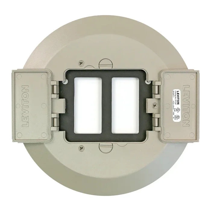 Leviton 2-Gang Decora Flip Lid Floor Cover Nickel (PTC2F-N)