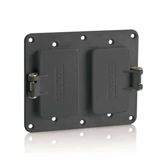 Leviton 2 GFCI/Decora Receptacle Cover Plate With Weather-Resistant Flip Lid Black (3251W-E)