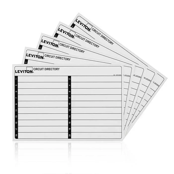 Leviton 20 Space Load Center Circuit Identification Sticker Pack For Window Doors (LSTK2-W)