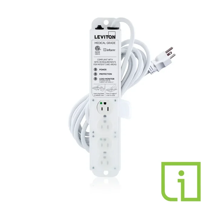 Leviton 4-Outlet Power Strip 15A Surge 15 Foot Cord (53C4M-1S5)