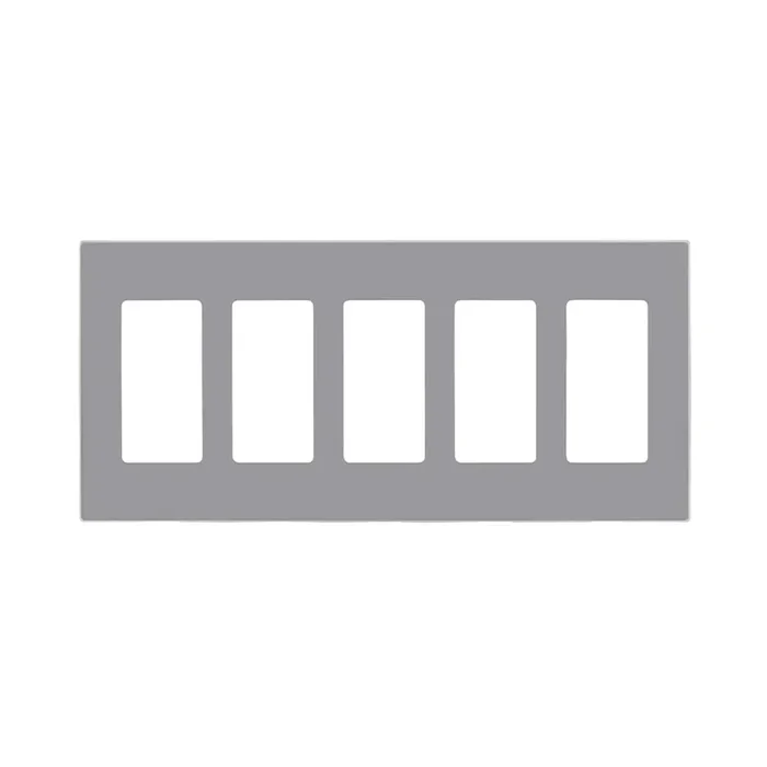 Leviton 5-Gang Decora Plus Screwless Wall Plate Gray (80321-SGY)