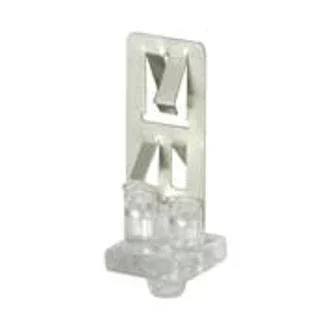 Leviton Lamp End support Retainer Long Version Snap-In Stainless Steel With Lexan Base For Use With Long twin Tube Fluorescent With High Output (23452-MTL)