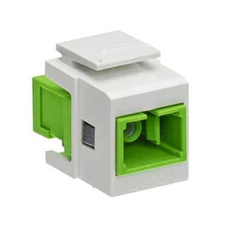 Leviton QuickPort Simplex SC Adapter SM/APC Zirconia Ceramic Female Front/Back White (41085-ASW)