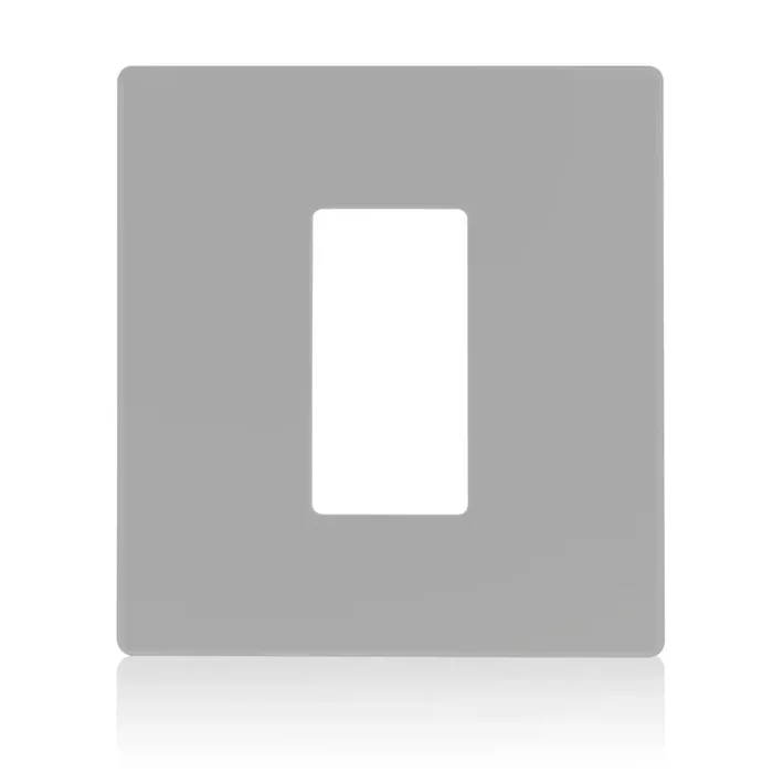 Leviton Renoir II Wall Plate For Use With 0 Narrow Dimmers And 1 Wide Dimmer With No Fins Removed Gray (AWP0F-1G)