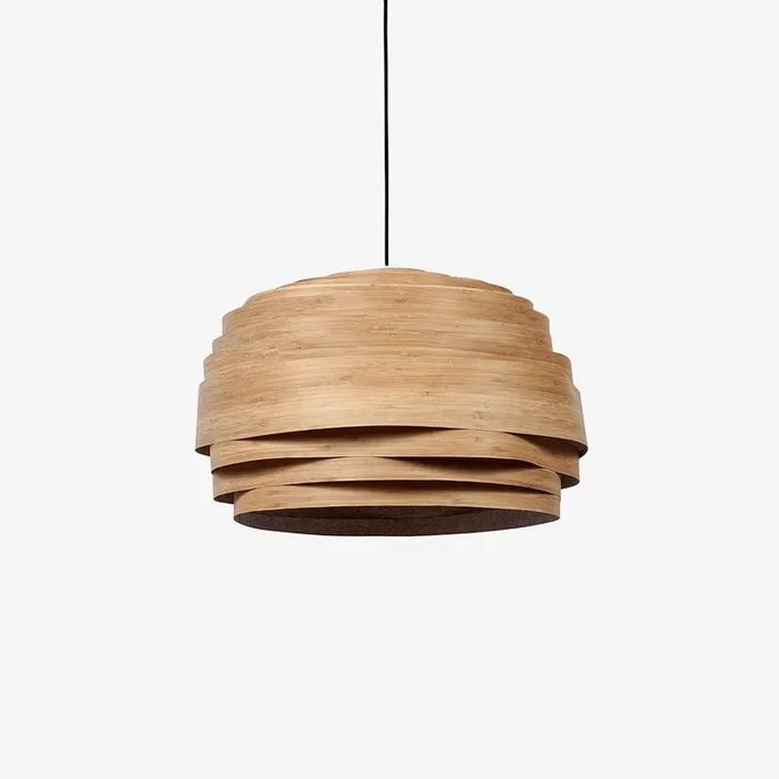 Light Cloud Lampshade in Bamboo Veneer (Black Cable)SV by Studio Vayehi